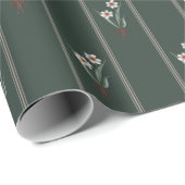 Narcissus Green Stripes Watercolor Wrapping Paper ラッピングペーパー (ロールコーナー)
