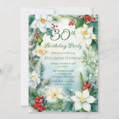 Narcissus | Holly Floral 30th Birthday Party  招待状 (正面)