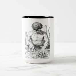 Narcissus Myth Minimalist Line Art Coffee Mug ツートーンマグカップ