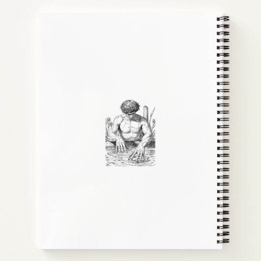 Narcissus Myth Minimalist Line Art Notebook ノートブック (裏面)