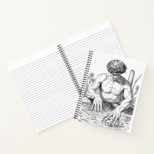 Narcissus Myth Minimalist Line Art Notebook ノートブック (内部)