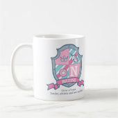 Nardine princess crest pink aqua blue name meaning コーヒーマグカップ (左)
