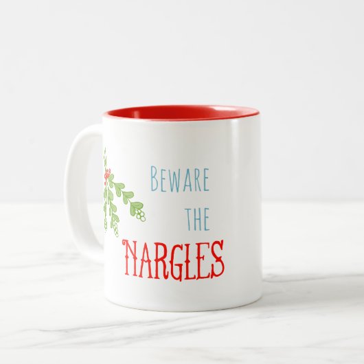 Narglesのマグを用心して下さい ツートーンマグカップ (正面左)