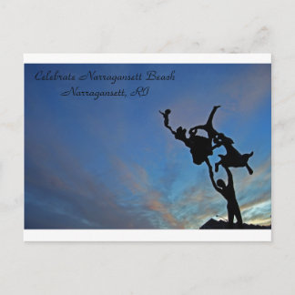 Narragansettのビーチのお祝い インビテーションポストカード
