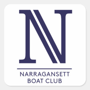 Narragansettのボートクラブ光沢のある正方形のステッカー スクエアシール