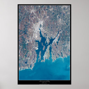 Narragansett Bay Rhode Island衛星ポスター ポスター