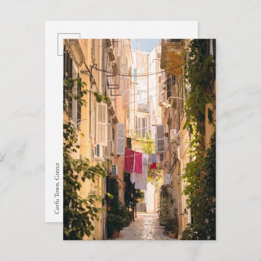 Narrow streets of old Corfu Town ポストカード (正面/裏面)