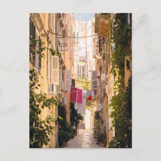 Narrow streets of old Corfu Town ポストカード (正面)