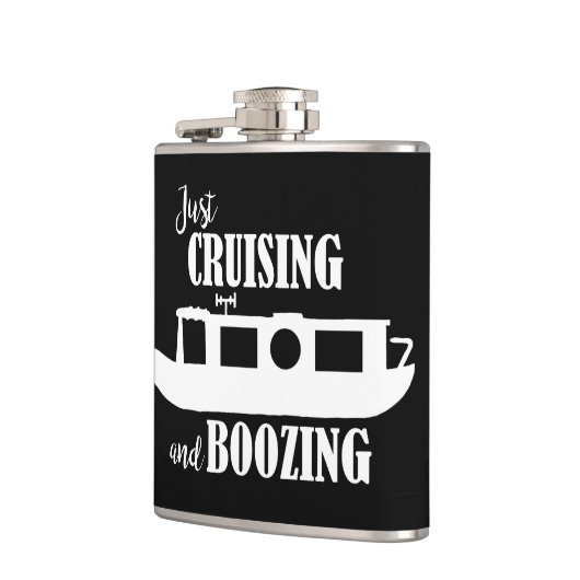 Narrowboat Canal Boat Drinking Quote フラスク (左)