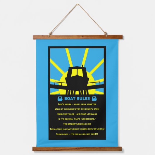 Narrowboat Funny Rules 吊り下げ型タペストリー (正面)