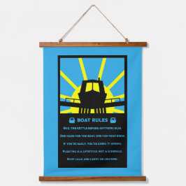 Narrowboat Funny Rules 吊り下げ型タペストリー