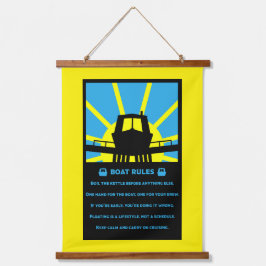 Narrowboat Funny Rules 吊り下げ型タペストリー