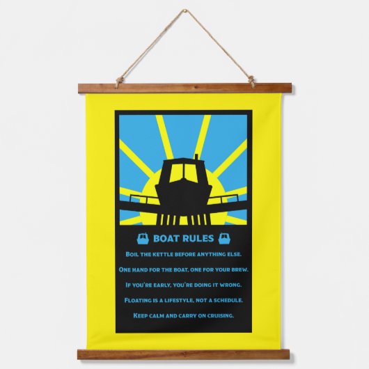 Narrowboat Funny Rules 吊り下げ型タペストリー (正面)