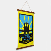 Narrowboat Stickers And Signs 吊り下げ型タペストリー (傾斜あり)