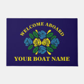 Narrowboat Welcome Aboard Custom Boat Name ドアマット (正面)