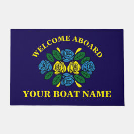 Narrowboat Welcome Aboard Custom Boat Name ドアマット