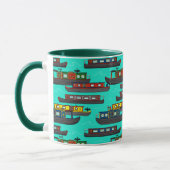 Narrowboats and Canal Barges Patterned マグカップ (左)