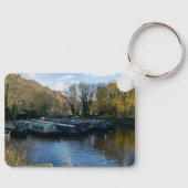 Narrowboats Moored at Salterhebble Basin キーホルダー (正面)