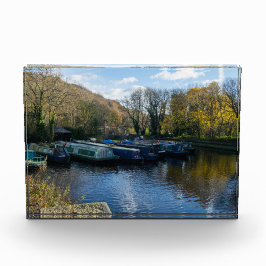 Narrowboats Moored at Salterhebble Basin フォトブロック