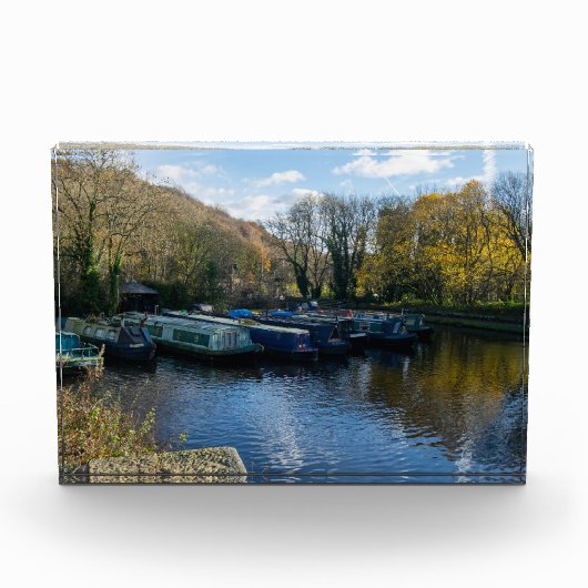 Narrowboats Moored at Salterhebble Basin フォトブロック (正面)