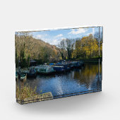 Narrowboats Moored at Salterhebble Basin フォトブロック (左)