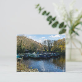 Narrowboats Moored at Salterhebble Basin ポストカード
