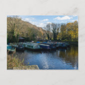 Narrowboats Moored at Salterhebble Basin ポストカード (正面)