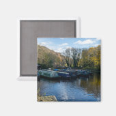 Narrowboats Moored at Salterhebble Basin マグネット (正面/裏面)