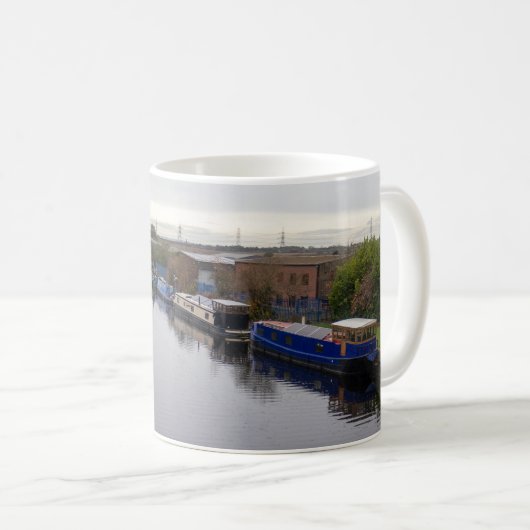 Narrowboats on the Knottingley and Goole Canal コーヒーマグカップ (正面右)