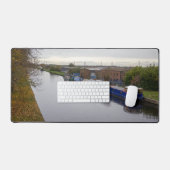 Narrowboats on the Knottingley and Goole Canal デスクマット (キーボード&マウス)