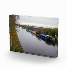 Narrowboats on the Knottingley and Goole Canal フォトブロック