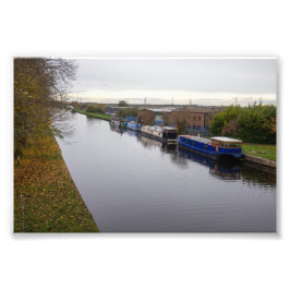 Narrowboats on the Knottingley and Goole Canal フォトプリント