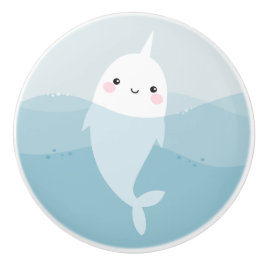 Narwhalおよび波のドア・ノブ セラミックノブ