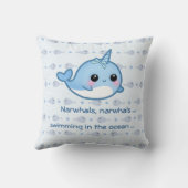 narwhalかわいいベビー クッション (裏面)