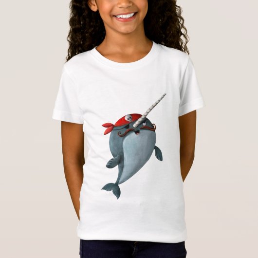 Narwhalかわいい海賊 Tシャツ (正面)