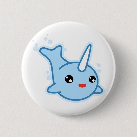 Narwhalのかわいい 缶バッジ (正面)
