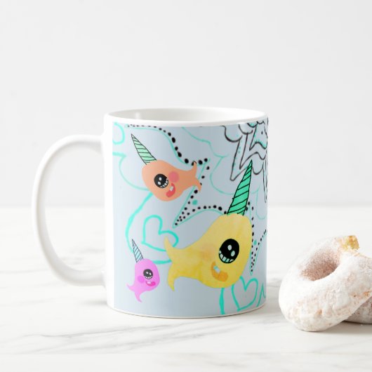 Narwhalのコーヒー茶マグのコップ コーヒーマグカップ (ドーナツ)