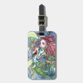 Narwhalのベビー-人魚の芸術--を握ります ラゲッジタグ (正面縦)