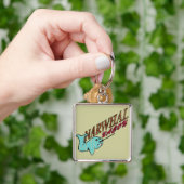 Narwhalのベーコンのレトロのロゴ キーホルダー (手)