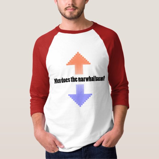 NarwhalのベーコンのUpvote Redditの質問をする時 Tシャツ (正面)