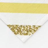 Narwhalの一流のパーソナライズな虹のストライプな金ゴールドを加えて下さい フリースブランケット (角)