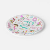 Narwhalの人魚、ユニコーンのパーソナライズな名前、年齢 ペーパープレート (アングル)