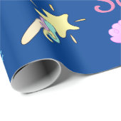 Narwhalの人魚、ユニコーンのパーソナライズな名前、年齢 ラッピングペーパー (ロールコーナー)