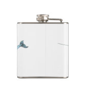 Narwhalの青いイラストレーション フラスク (裏面)