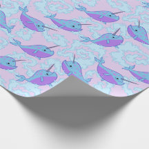 Narwhal幸せなパターン包装紙