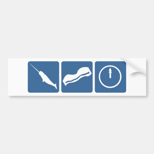 Narwhal -ベーコン-真夜中 バンパーステッカー (正面)