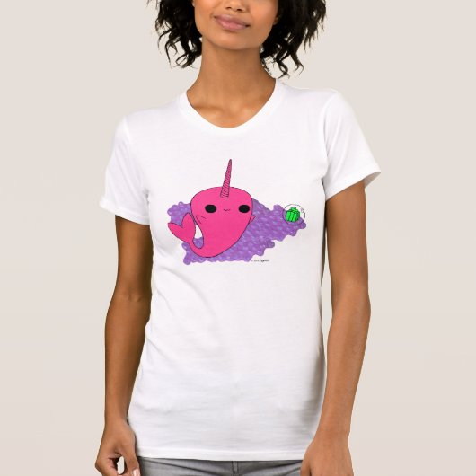 Narwhal (紫色の泡) tシャツ (正面)