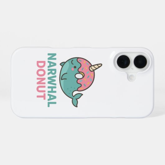 Narwhal Donut Phone Case iPhone 16ケース (裏面横)
