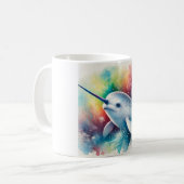 Narwhal Majesty 170724AREF115 - Watercolor コーヒーマグカップ (正面左)