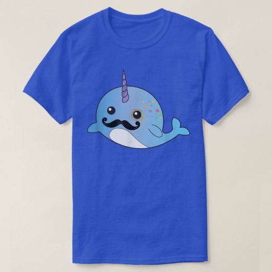 Narwhal Mustache Unicorns of the Sea Ts Animal Fun Tシャツ (デザイン正面)